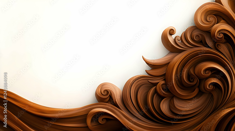 Poster intricate wood texture with elegant swirling patterns, ideal for backgrounds and design projects.