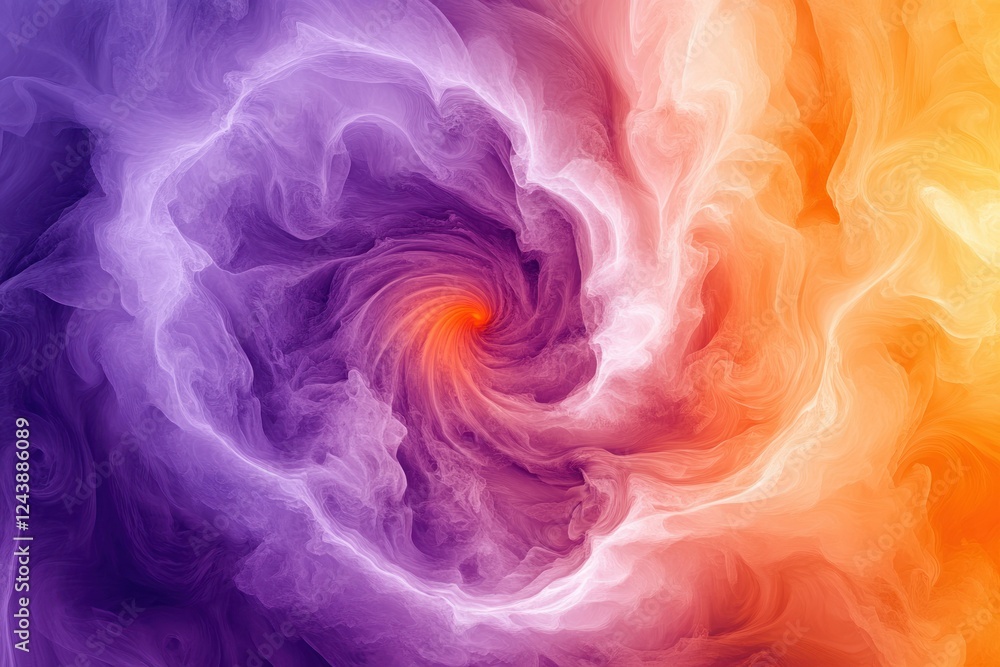 Poster abstract colorful swirl background with purple and orange turbulent patterns in fluid design