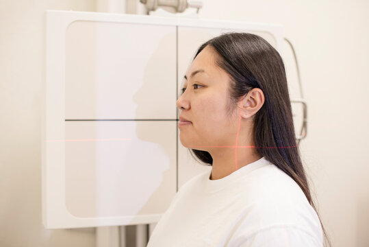 Close up of patient getting x-ray