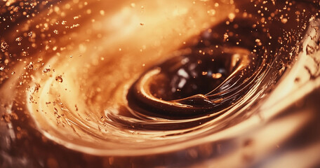 Artistic Swirl of Chocolate Liquid