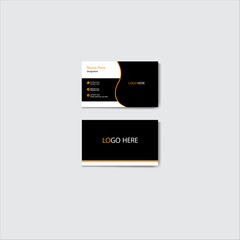 Modern Business Card simple clean vector design with Black and White.