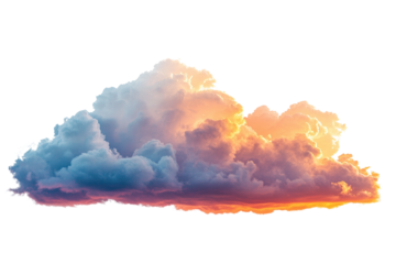 Sunset clouds over serene landscape nature calm view isolated on transparent background