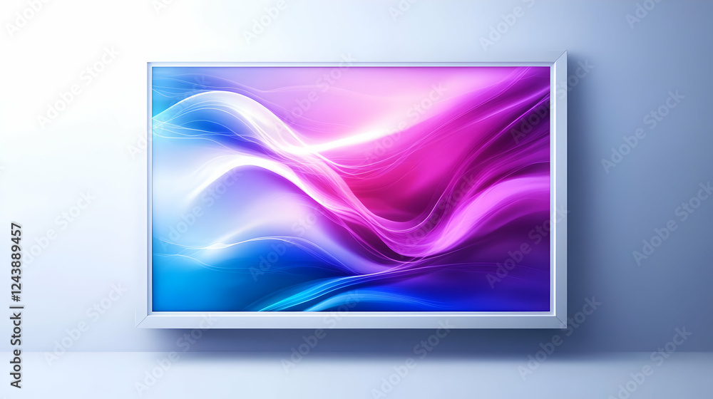 Poster vibrant abstract waves in pink and blue tones create a modern visual for digital art and design proj