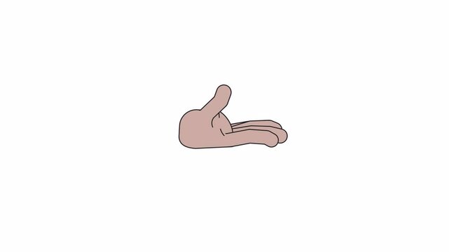 African American hand doubting gesture 2D animation. So so body language symbol cartoon flat 4K video, alpha channel. Showing emotions non verbally animated arm isolated on white background