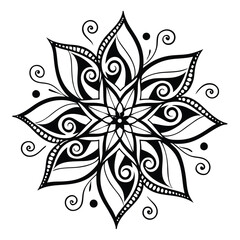 Black colour mandala design
