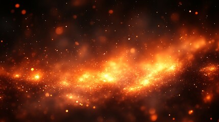 Fiery Orange Sparks And Glowing Embers Abstract Background