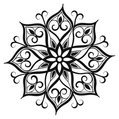 Black colour mandala design