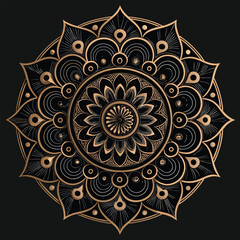 Black colour mandala design