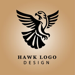 Obraz premium Elegant Black and White Hawk Logo Vector with Circular Background for Business Branding and Sports Team Emblem High-Resolution Design