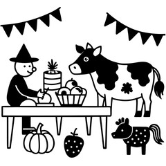 set of funny animals