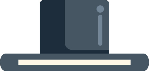 Black top hat with grey ribbon symbolizing class and sophistication on white background