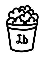 popcorn bucket cartoon cute hand drawing.
