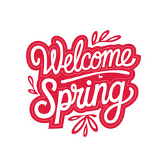 Hello spring cute flower banner for nature season