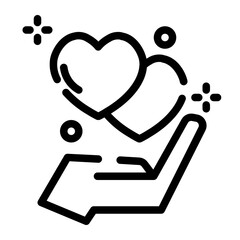 care about health cut line icon