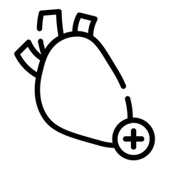 heart increase cut line icon