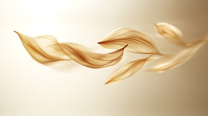 Golden Translucent Leaves Flowing Gracefully