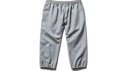 Obraz premium Gray Sweatpants, Elastic Waistband, Cuffed Bottoms