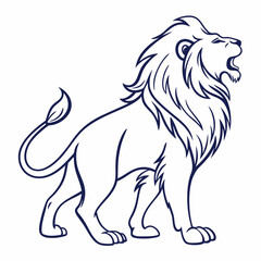 Simple a Lion line art vector design white background
