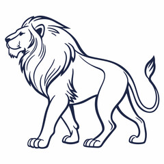 Simple a Lion line art vector design white background