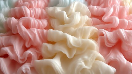 Delicate pastel fabric draped in soft folds