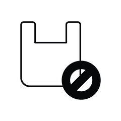 No Plastic icon vector stock illustration