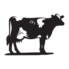 silhouette of a cow