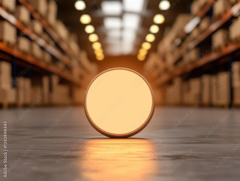 Poster logistics and supply chain warehousing scalability. 3d holographic model of a smart warehouse with d