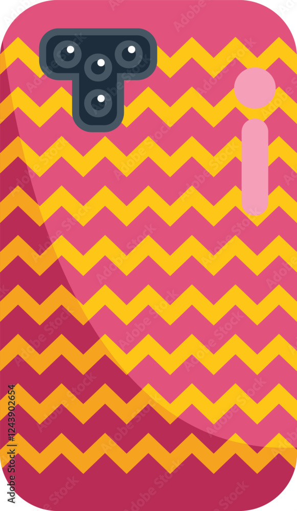 Poster smartphone case with stylish zigzag pattern protecting mobile phone from scratches and damages
