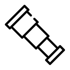 single binoculars cut line icon