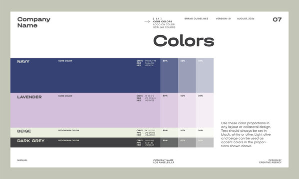 Brand identity guideline template to create visual identity of your company.