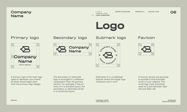 Brand identity guideline template to create visual identity of your company.