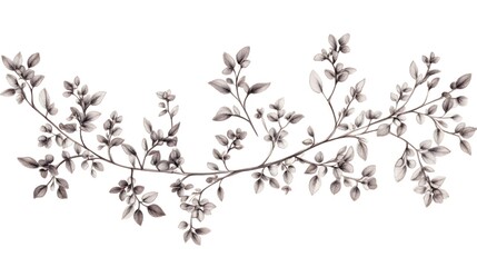Obraz premium Illustrate delicate sprigs of thyme with tiny leaves and fine texture, all isolated on a white background