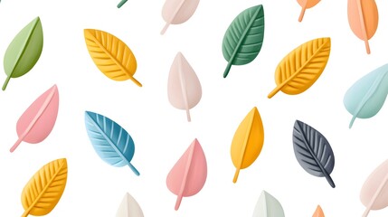 Obraz premium Colorful Variety of Leaf Shapes on a Bright White Background