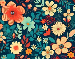 seamless ditsy floral pattern background