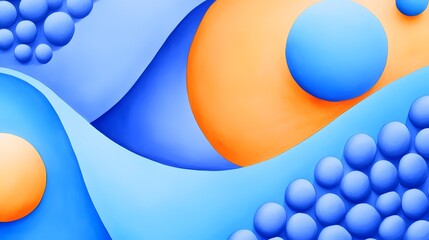 Abstract Colorful Background with Circles and Curved Waves Design