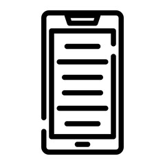 Fototapeta premium writing on cellphone cut line icon