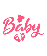 Baby typography design on plain white transparent isolated background for card, shirt, hoodie, sweatshirt, apparel, tag, mug, icon, poster or badge