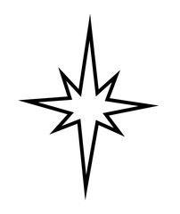 Star clip art design on plain white transparent isolated background for card, shirt, hoodie, sweatshirt, apparel, card, tag, mug, icon, poster or badge