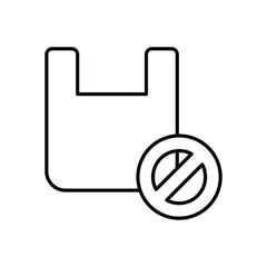 No Plastic icon vector stock illustration