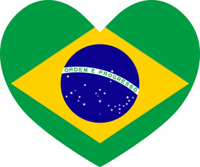 Obraz premium Brazil heart shaped icon flag illustrator national
