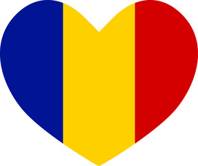 Fototapeta premium heart shaped icon Romania flag illustrator national of vector