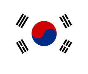 South Korea heart shaped icon flag illustrator national