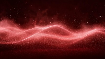 Red Glittering Waves Abstract Background Design