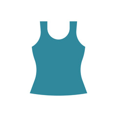 Tank top clothing icon is a simple vector illustration of a sleeveless shirt, perfect for representing casual wear