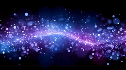 Abstract Blue Purple Glowing Particle Wave Background