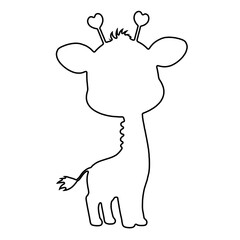 Giraffe Outline | Giraffe Drawing | Giraffe Illustration
