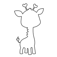 Giraffe Outline | Giraffe Drawing | Giraffe Illustration