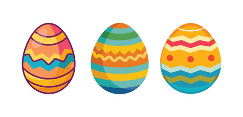 set of colorful easter eggs vector, vector and illustration, vector style