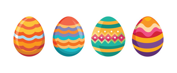 set of colorful easter eggs vector, vector and illustration, vector style