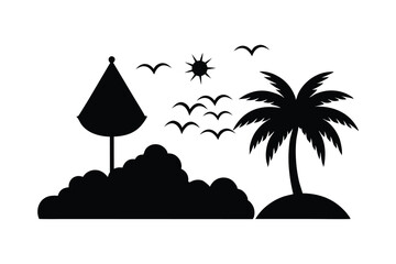 island in the sea vector